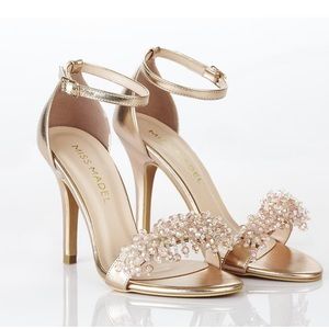 Miss Madel rose gold open toe heels— size 7.5